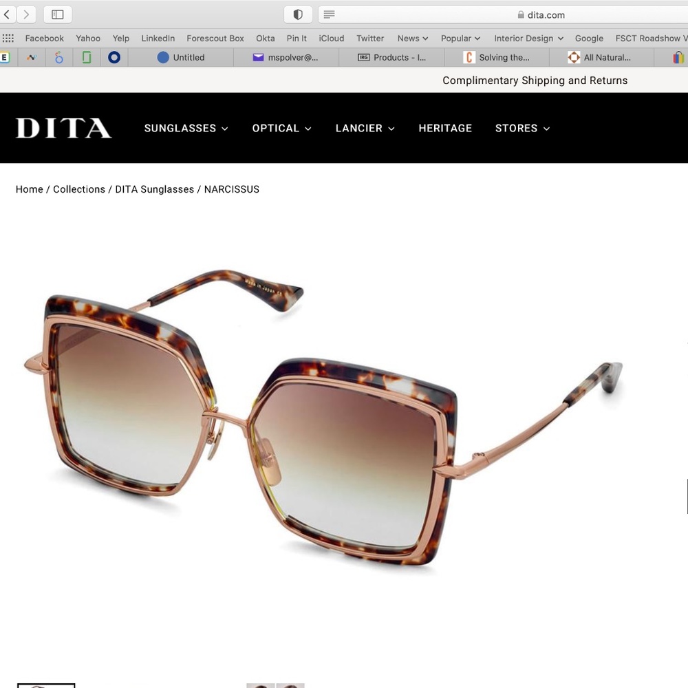 DITA Narcissus. Sunglasses - Tortoise/Rose Gold